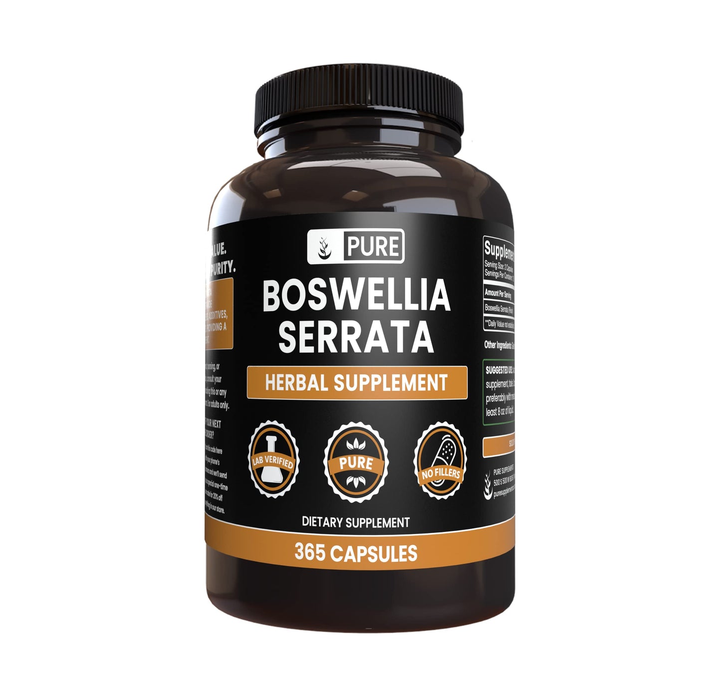 Pure Original Ingredients Boswellia Serrata (365 Capsules) No Magnesium Or Rice Fillers, Always Pure, Lab Verified