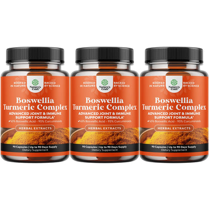 Boswellia + Turmeric Capsules 500 mg – Joint & Immune Health Support (90 Count, 3-Pack)