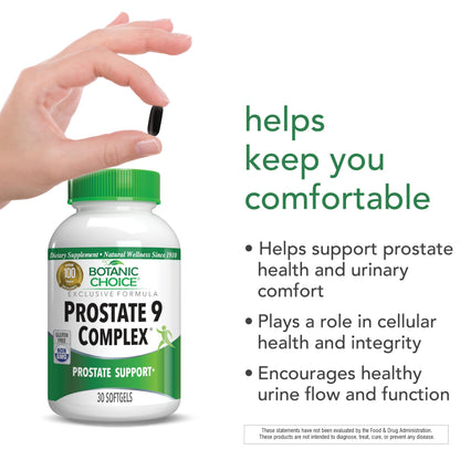 Botanic Choice Prostate 9 Complex - Prostate Health Supplement (30 Softgels)