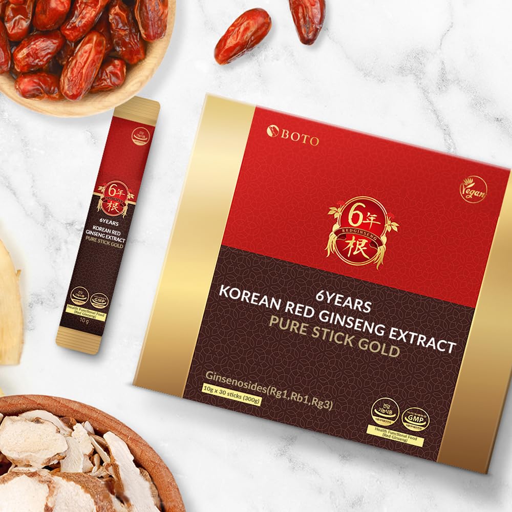 BOTO 6-Year Korean Red Ginseng Sticks – 30 Sachets
