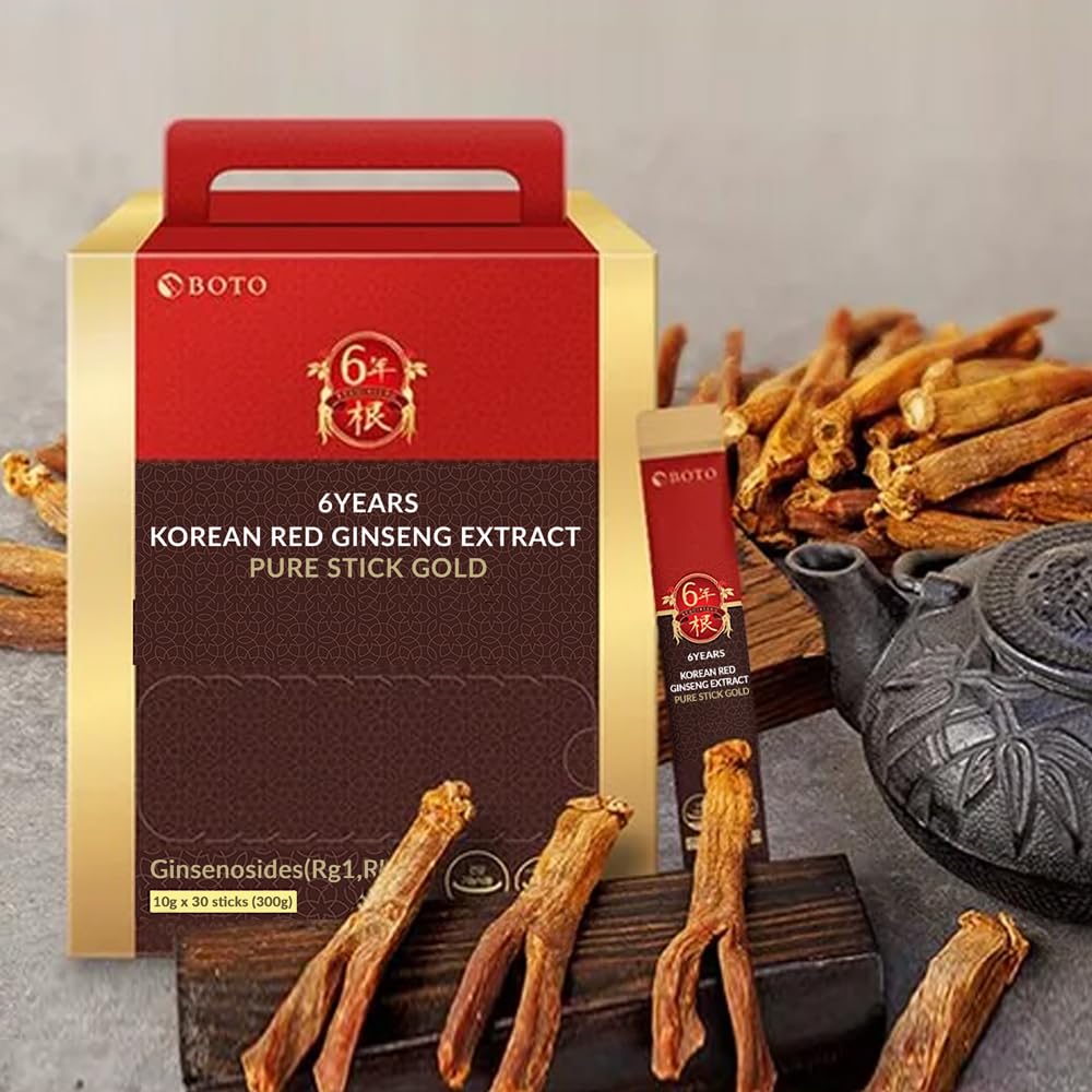 BOTO 6-Year Korean Red Ginseng Sticks – 30 Sachets