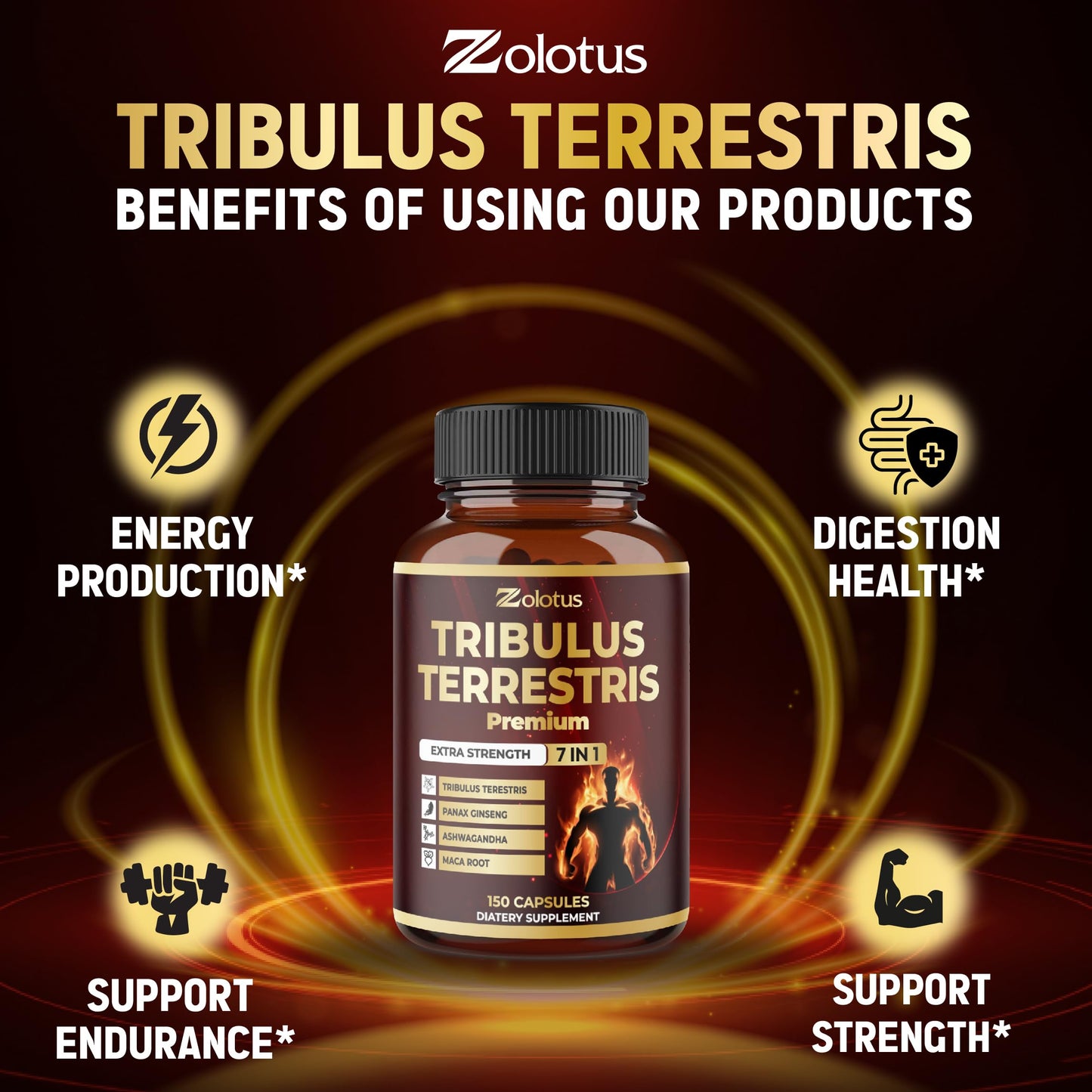 Tribulus Terrestris Supplement for Men & Women - 150 Capsules (5-Month Supply)