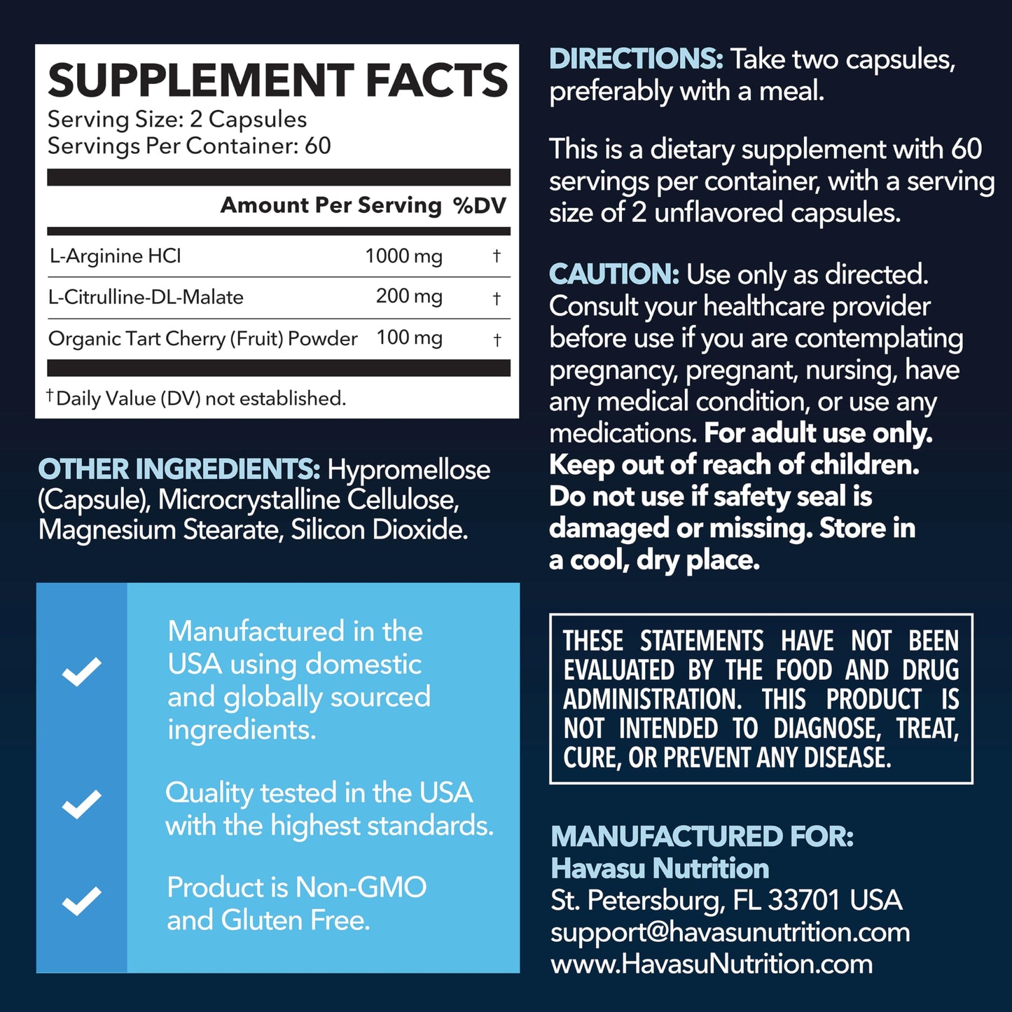 L-Arginine & L-Citrulline Capsules – Nitric Oxide Boost, 120 Count – Vegan