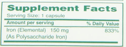 Poly Iron Capsules 150 mg - Dietary Supplement (100 caps) | Cypress Pharmaceutical #185-01