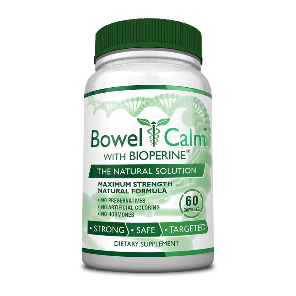 Bowel Calm: Ginger, Turmeric, Boswellia, BioPerine - One Month Supply - Non-GMO