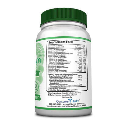 Bowel Calm: Ginger, Turmeric, Boswellia, BioPerine - One Month Supply - Non-GMO