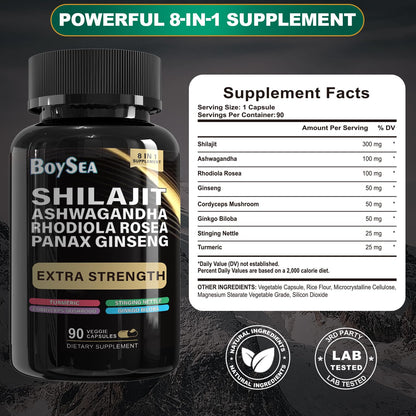 Boysea Shilajit & Sea Moss Bundle - 90 Count - All-in-One Capsules