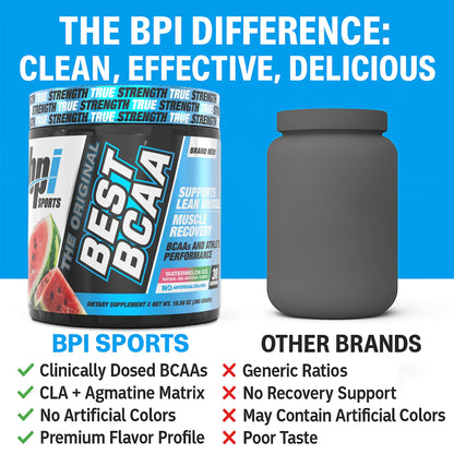 BPI Sports Best BCAA Powder – Watermelon Ice, 60 Servings | 1.32 lb