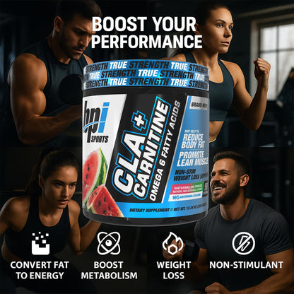 BPI Sports CLA+Carnitine – L-Carnitine & Linoleic Acid for Weight Loss & Metabolism – Watermelon Freeze – 50 Servings