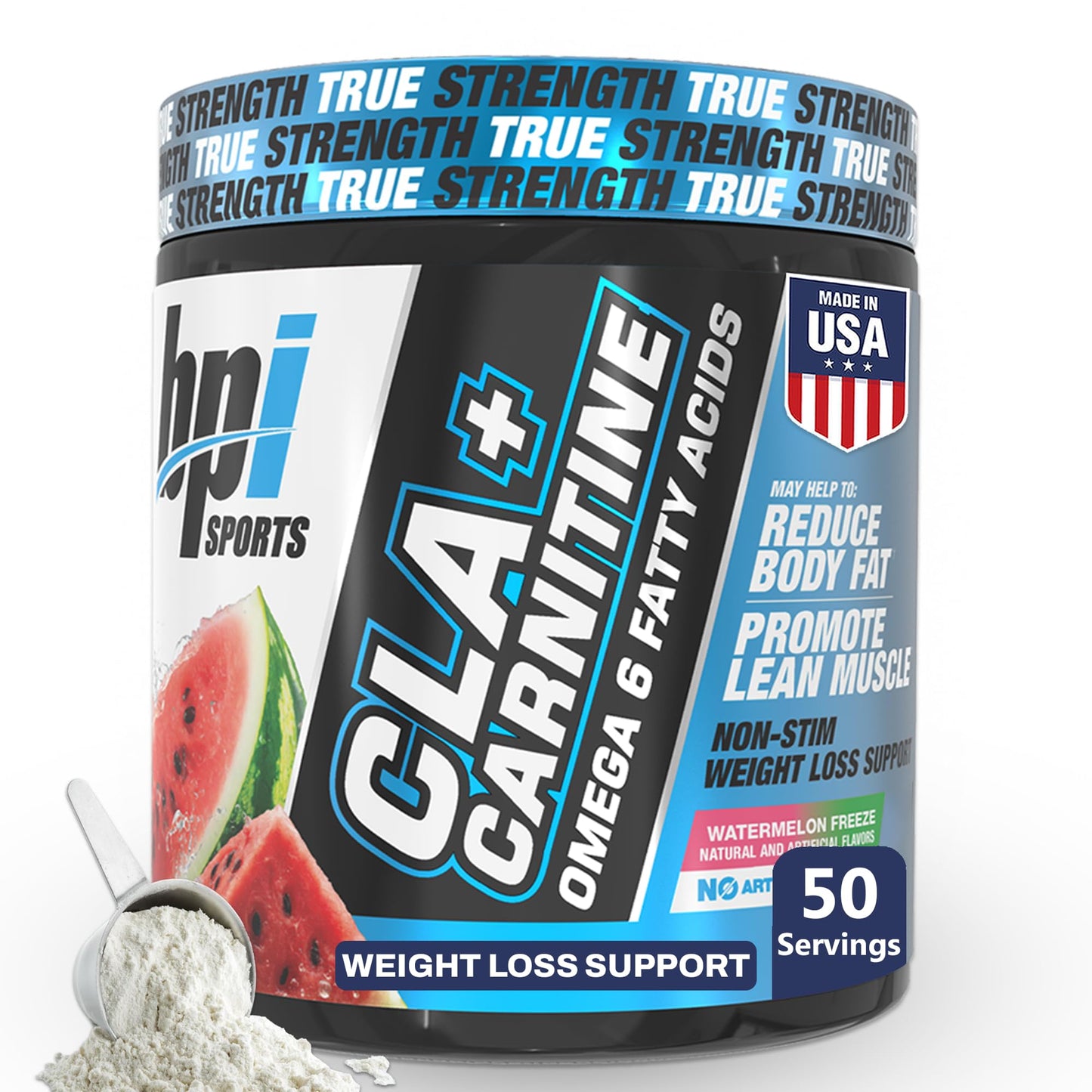 BPI Sports CLA+Carnitine – L-Carnitine & Linoleic Acid for Weight Loss & Metabolism – Watermelon Freeze – 50 Servings