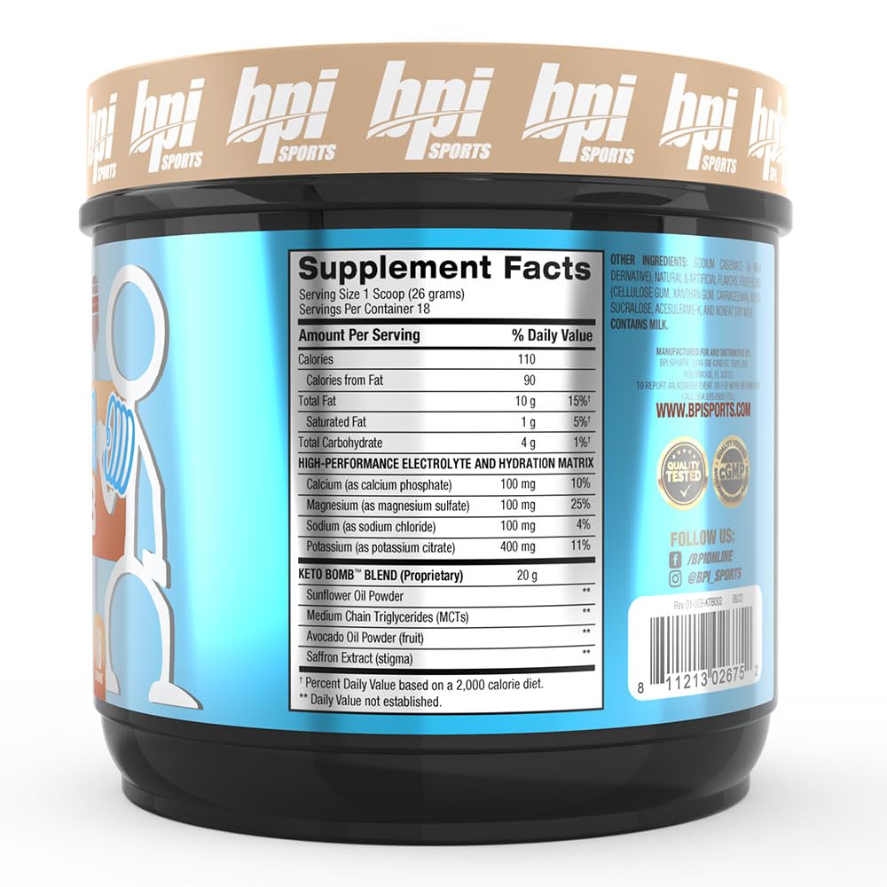 BPI Sports Keto Bomb Coffee Creamer – Caramel Macchiato, 18 Servings | Keto, MCT & Electrolytes