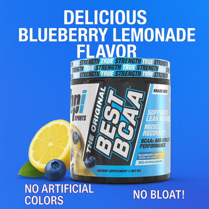 BPI Sports Best BCAA Powder – Muscle Recovery & Hydration (Blueberry Lemonade, 30 Servings)