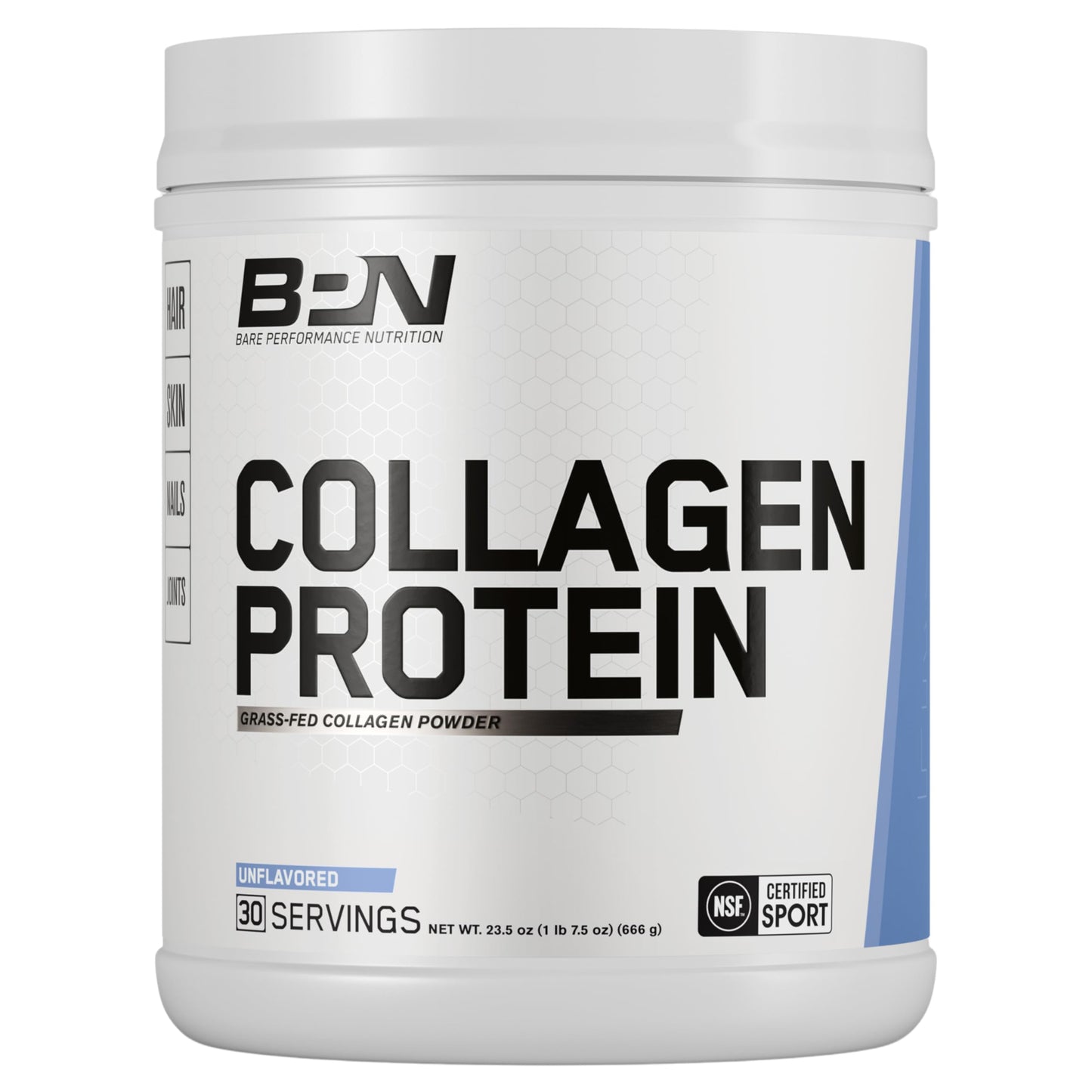 BARE PERFORMANCE NUTRITION Collagen Protein – Grass-Fed Bovine Peptides, Unflavored, 30 Servings