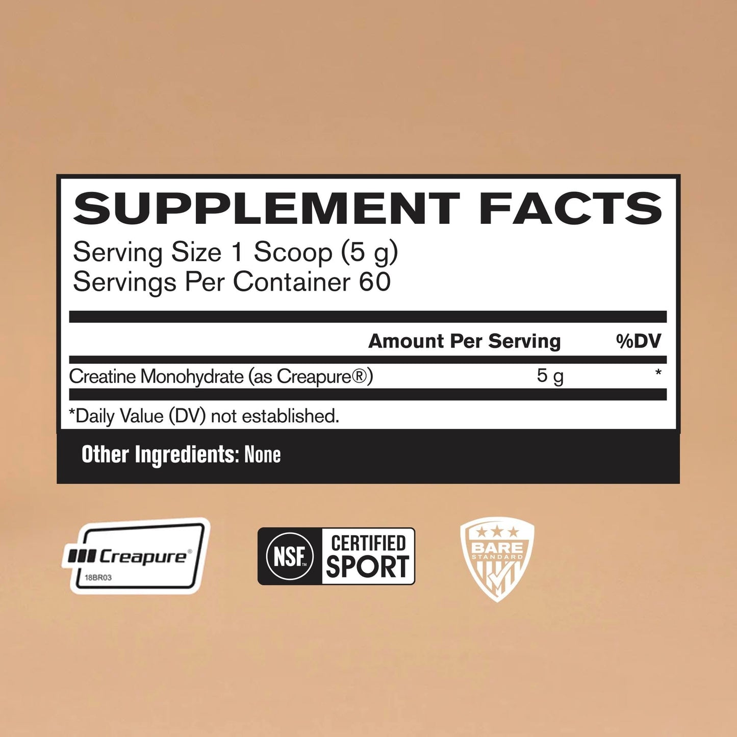 BPN Creatine Monohydrate Powder with Creapure – 60 Servings, Unflavored | Bare Performance Nutrition