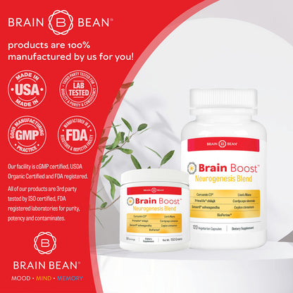 Brain Bean Brain-Boost (Formerly Brain Boost) - Mood, Mind & Memory Support