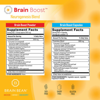 Brain Bean Brain-Boost (Formerly Brain Boost) - Mood, Mind & Memory Support