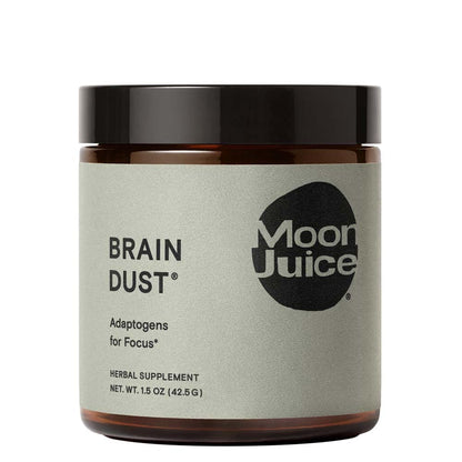 Moon Juice Brain Dust - Adaptogenic Mushroom Support for Focus, Memory & Clarity | Lion’s Mane, Ginkgo Biloba & Ashwagandha - Caffeine-Free, Vegan - 1.5 oz