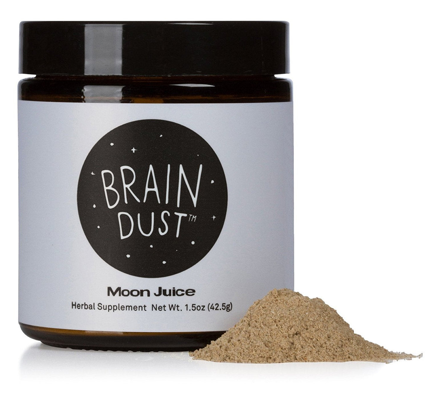Moon Juice Brain Dust - Adaptogenic Mushroom Support for Focus, Memory & Clarity | Lion’s Mane, Ginkgo Biloba & Ashwagandha - Caffeine-Free, Vegan - 1.5 oz