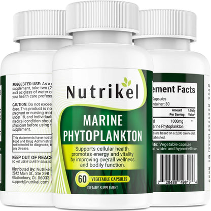 Marine Phytoplankton Omega-3 Supplement – Plant-Based Algae Capsules | 1,000mg | 60 Vegan Capsules