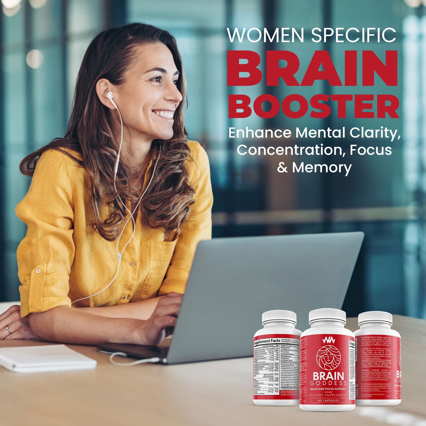 Warped Wellness Brain Goddess – Female Brain & Memory Support Supplement