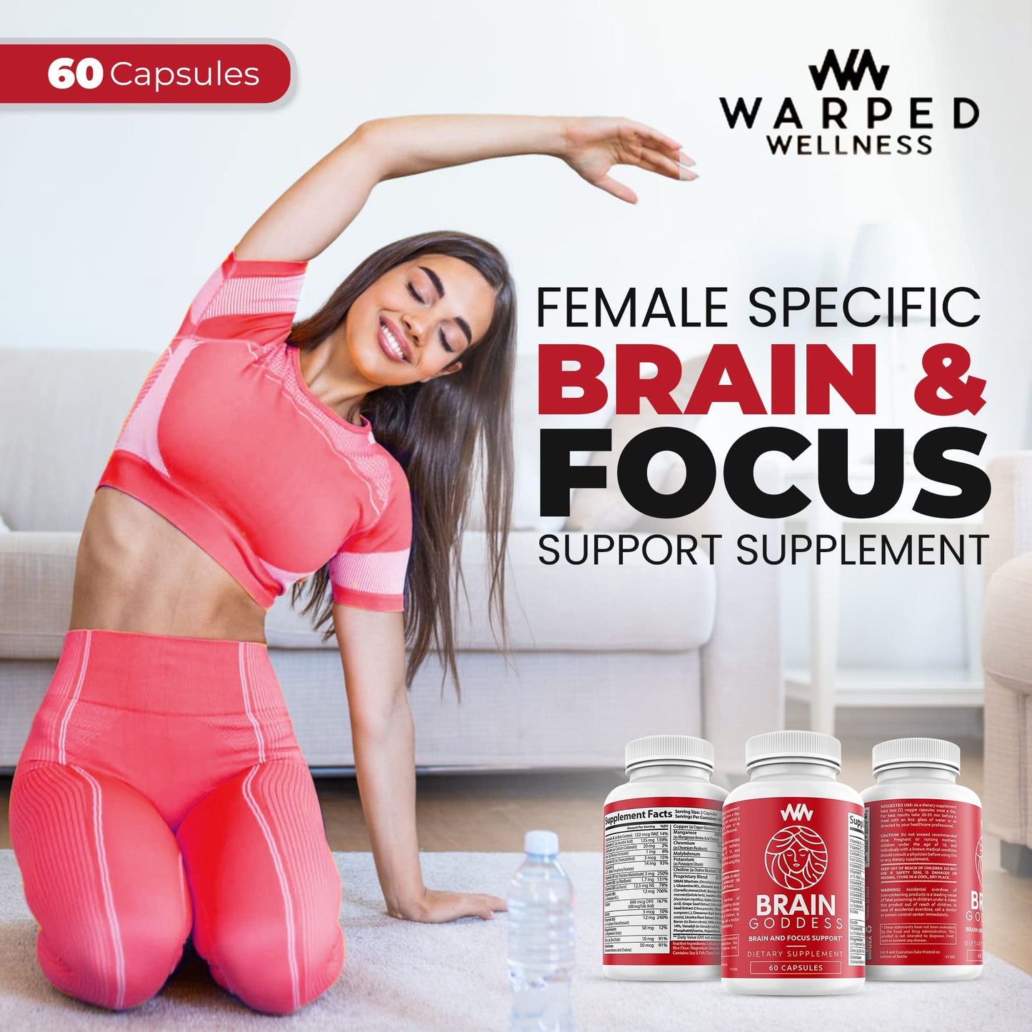 Warped Wellness Brain Goddess – Female Brain & Memory Support Supplement