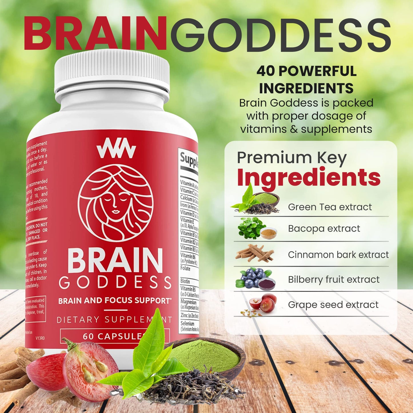 Warped Wellness Brain Goddess – Female Brain & Memory Support Supplement