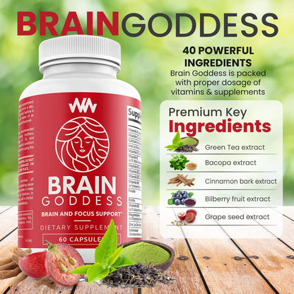Warped Wellness Brain Goddess – Female Brain & Memory Support Supplement
