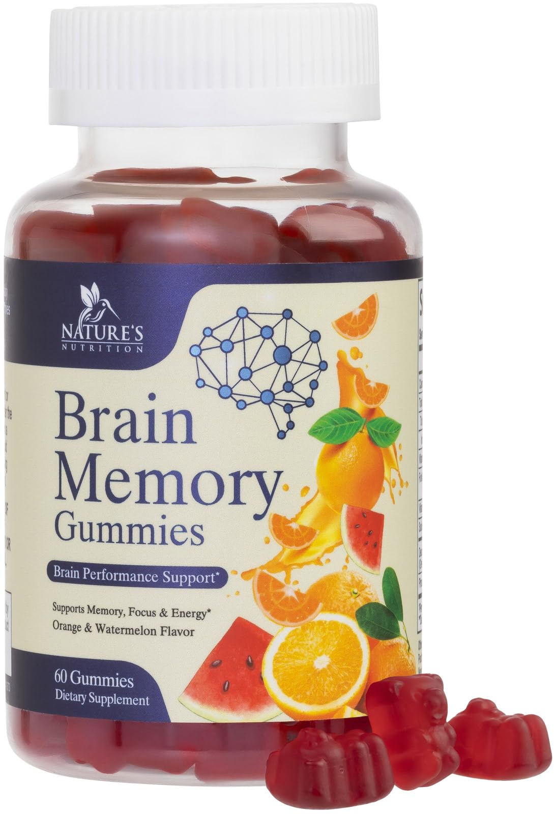 Brain Gummies for Memory & Focus – Phosphatidylserine, B6 & B12 (60 Gummies)