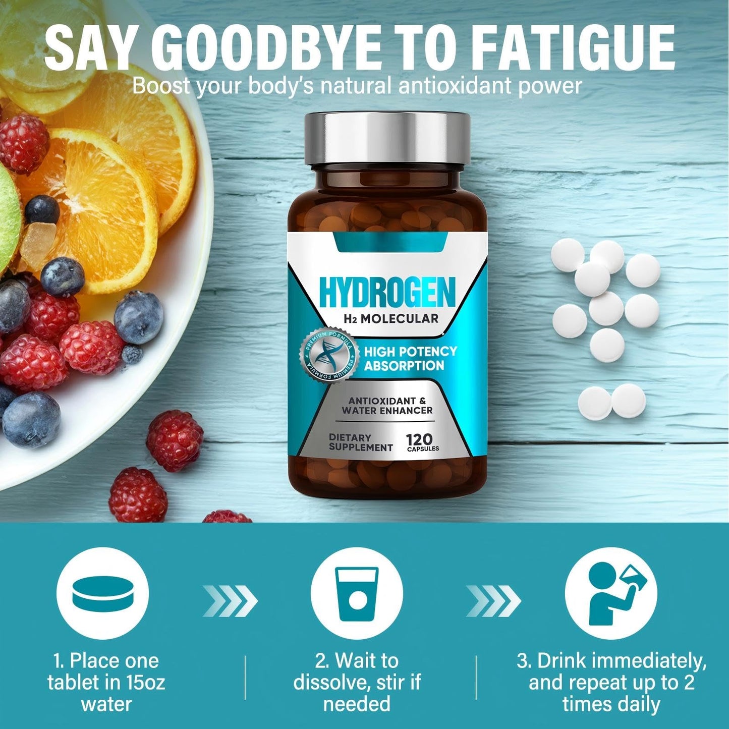Hydrogen Water Tablets – Brain Health & Energy (12 ppm H2 with Magnesium)