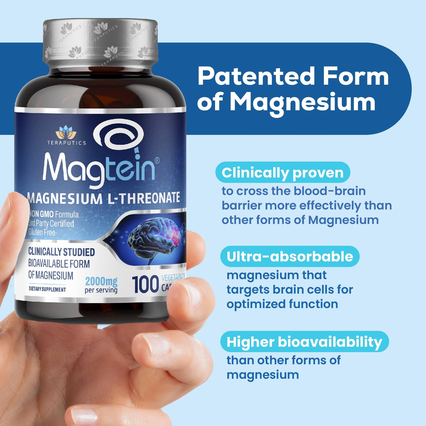 Magtein Magnesium L-Threonate – Brain Support, Memory & Focus | 2000 mg