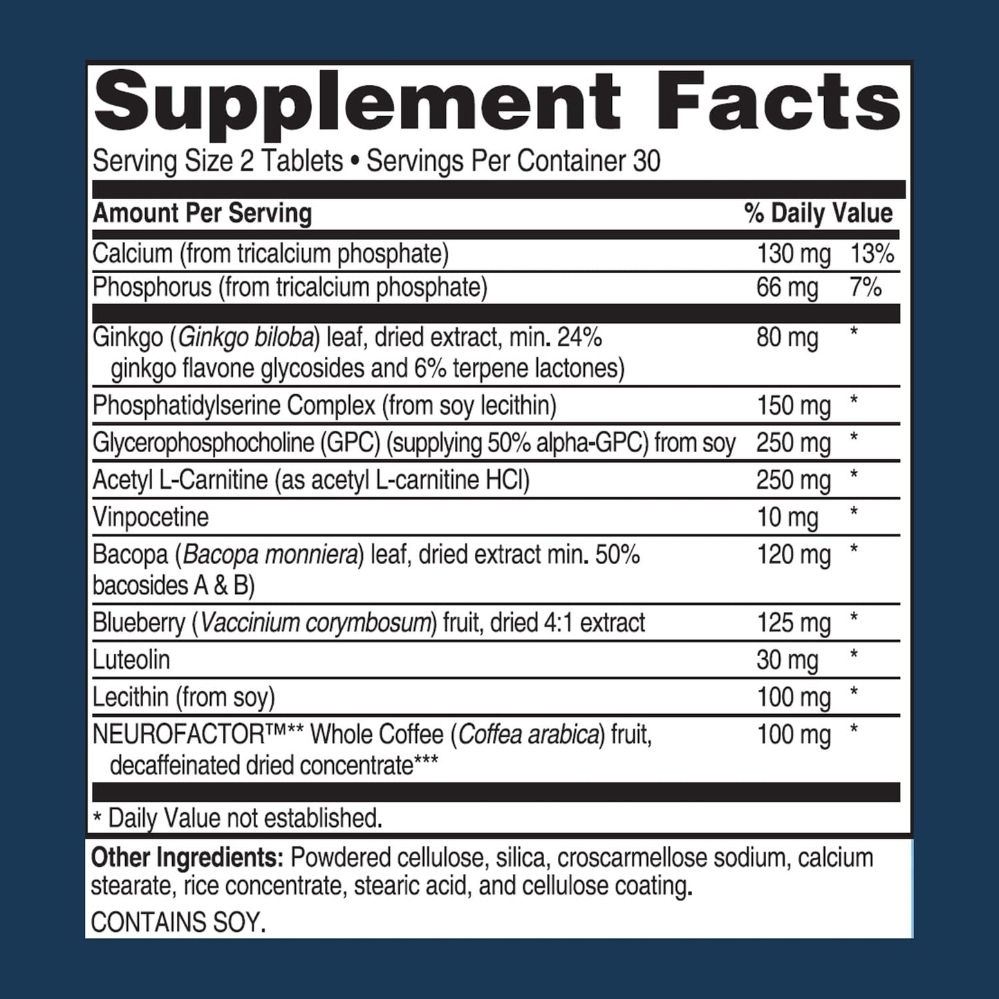 Advanced Memory Formula | Brain Booster Supplement by Advanced Bionutritionals | 60 Tablets