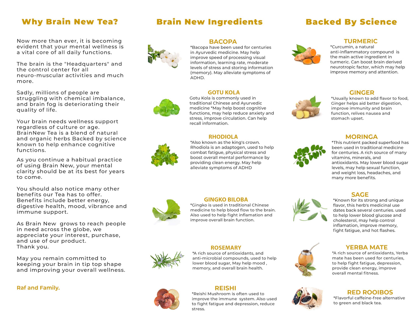 Brain New Tea | Mental Clarity, Focus & Memory Nootropic Tea
