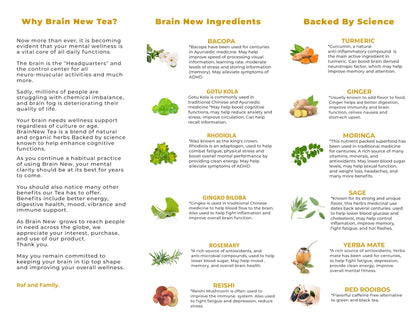 Brain New Tea | Mental Clarity, Focus & Memory Nootropic Tea