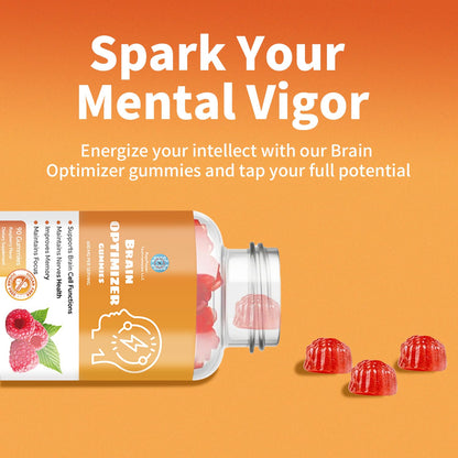 Brain Optimizer Gummies - Brain Support for Memory, Focus & Attention (Raspberry)