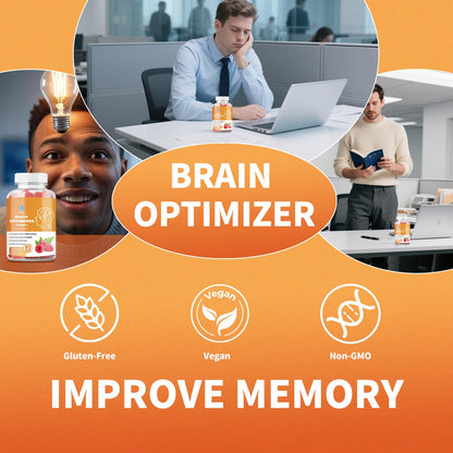Brain Optimizer Gummies - Brain Support for Memory, Focus & Attention (Raspberry)