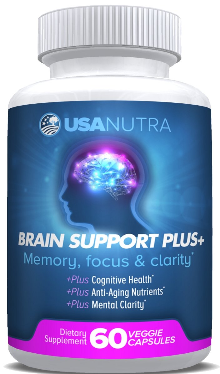 Brain Support Plus – Brain Supplement for Memory, Focus & Clarity | 1000mg, 60 Capsules, Made in USA