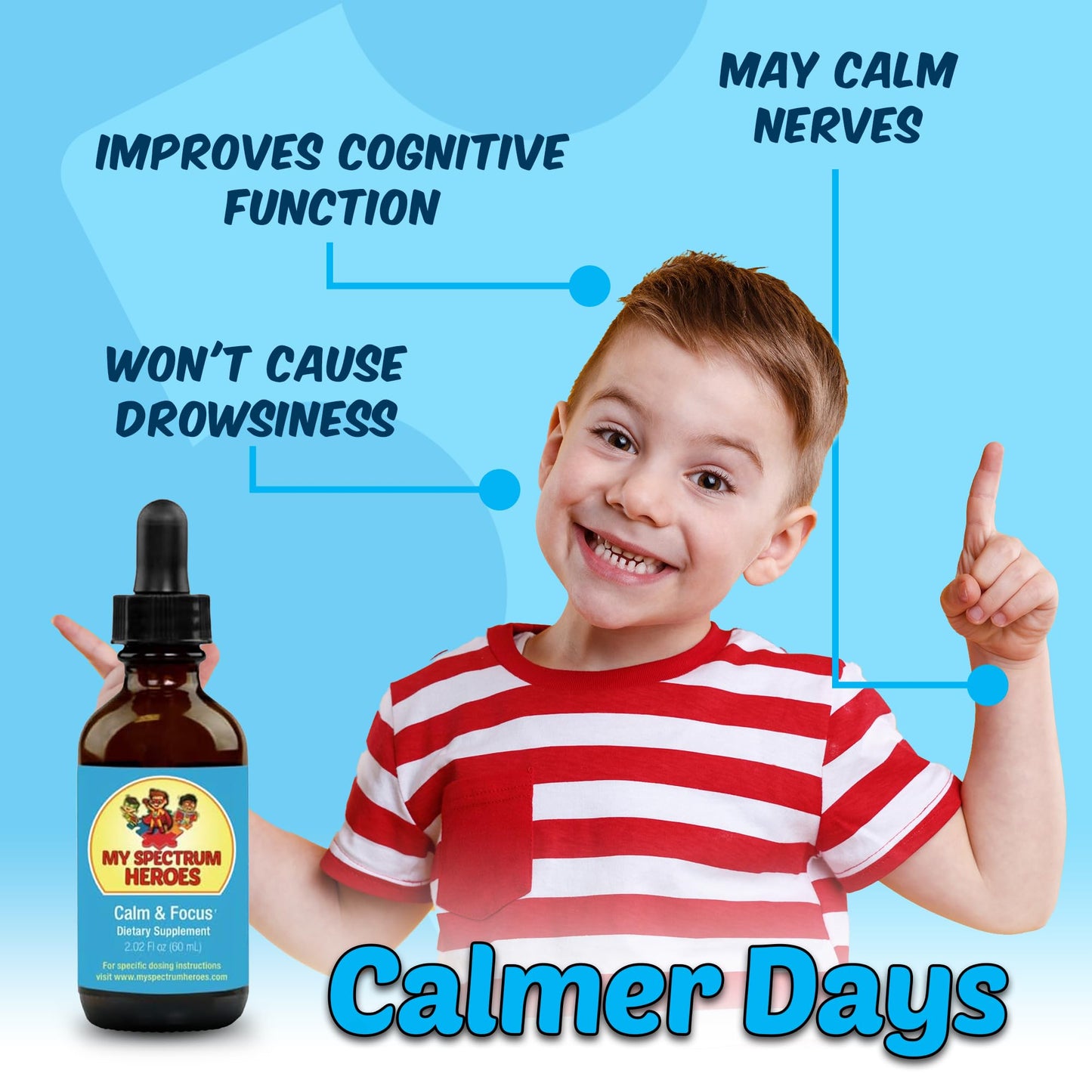Calm & Focus Drops – Brain Support with L-theanine, GABA | My Spectrum Heroes