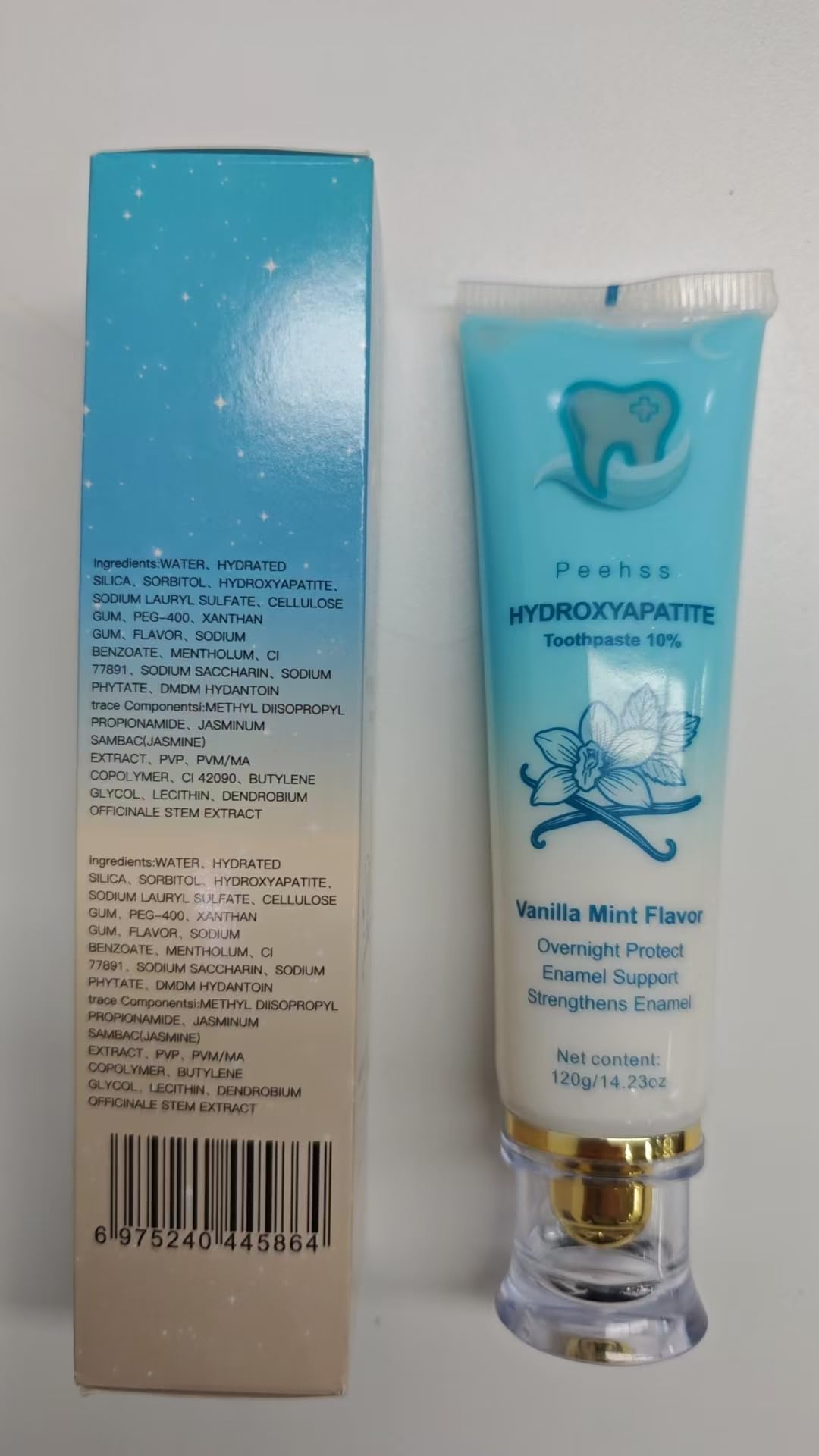 Hydroxyapatite 10% Toothpaste with Niacinamide – Enamel Repair & Gum Care (Fluoride-Free)