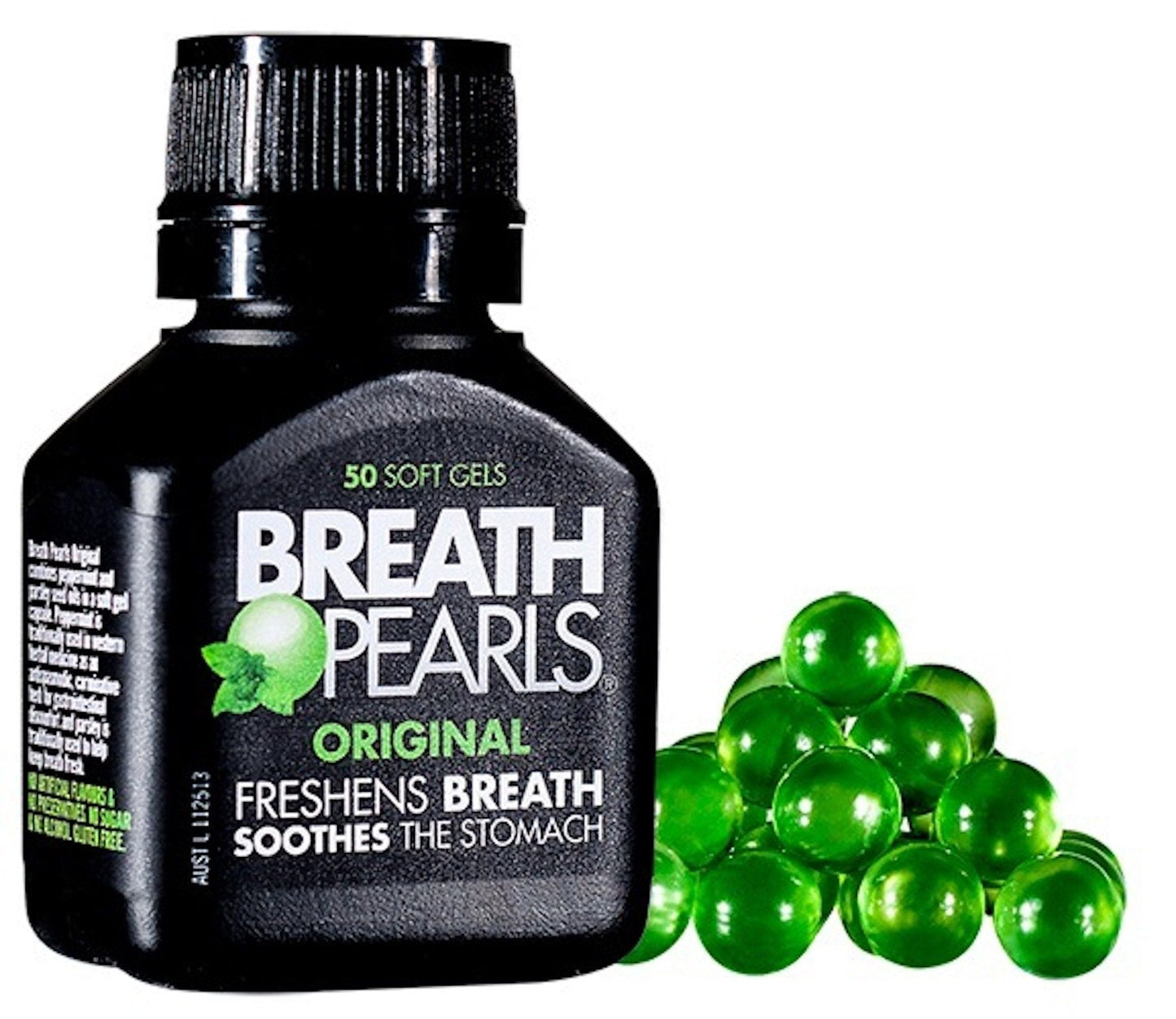 Breath Pearls Original Freshens Breath – 50 Softgels, All Natural