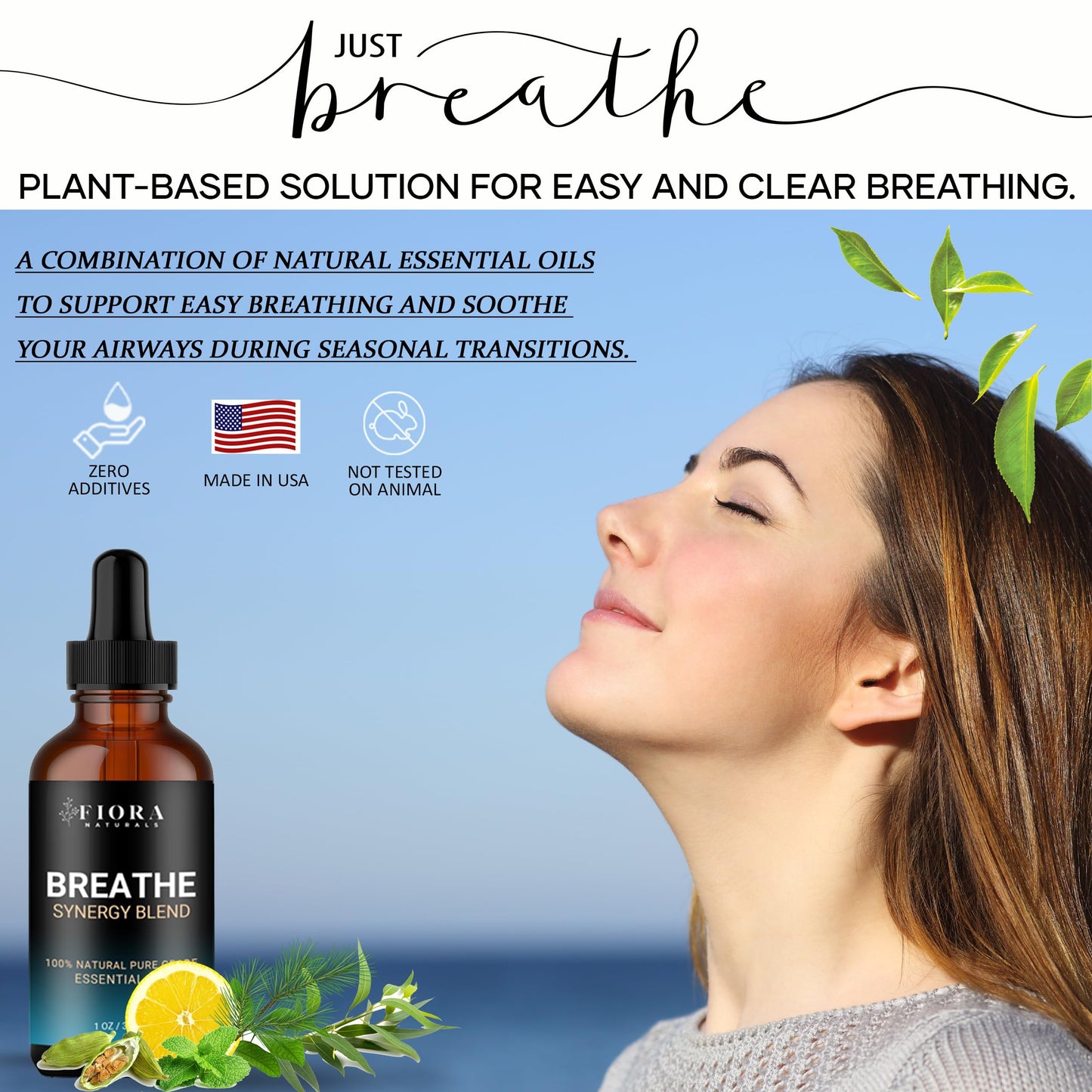 Breathe Essential Oil Blend for Diffuser – Eucalyptus, Peppermint & Tea Tree