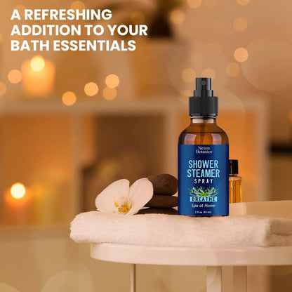 Breathe Shower Steamer Spray 2 oz – Aromatherapy Mist with Rosemary, Peppermint & Eucalyptus | Nexon Botanics