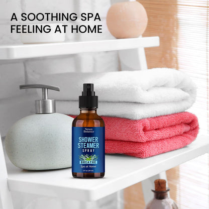 Breathe Shower Steamer Spray 2 oz – Aromatherapy Mist with Rosemary, Peppermint & Eucalyptus | Nexon Botanics