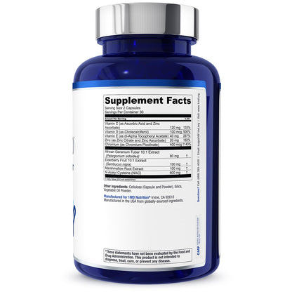 1MD Nutrition BreatheMD – Lung & Respiratory Support Supplement with Elderberry, Chromium & NAC (60 Ct)