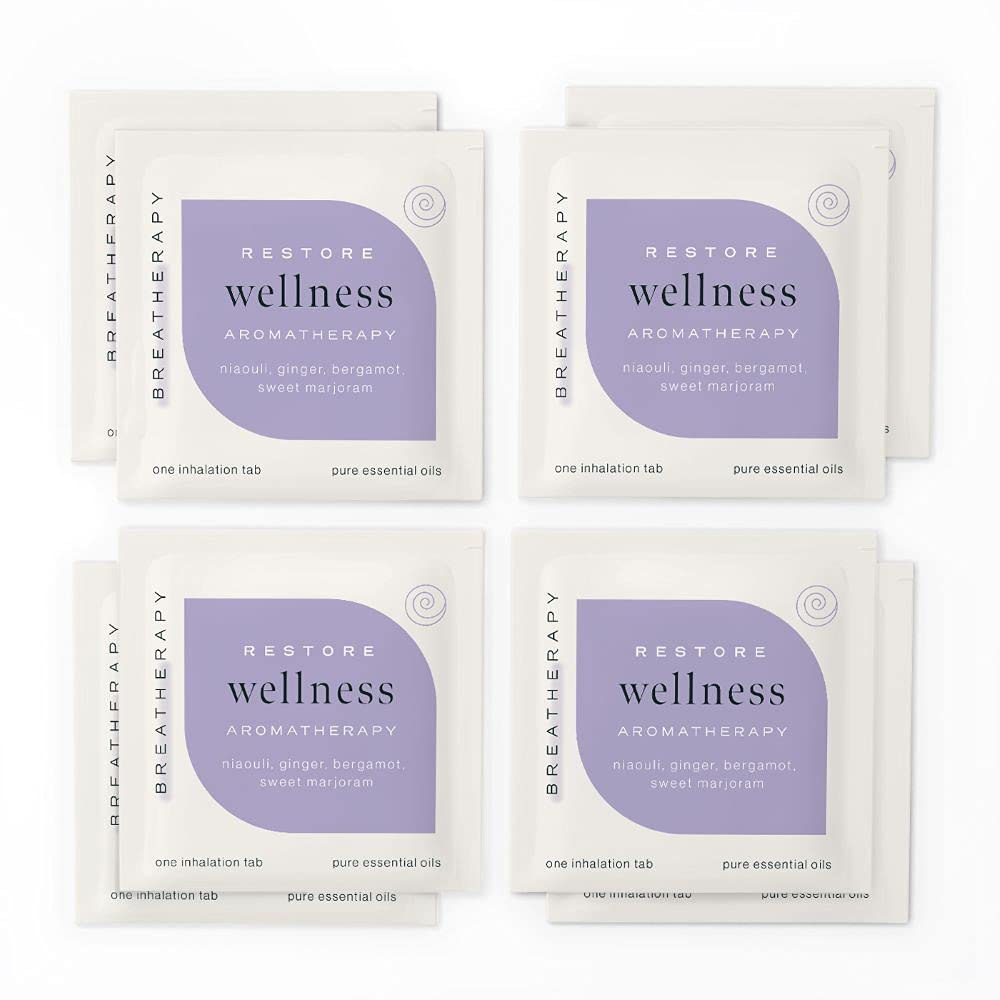 Breatherapy Aromatherapy Wellness Patches - Niaouli & Ginger Essential Oils for Immune Wellness - 8-Pack