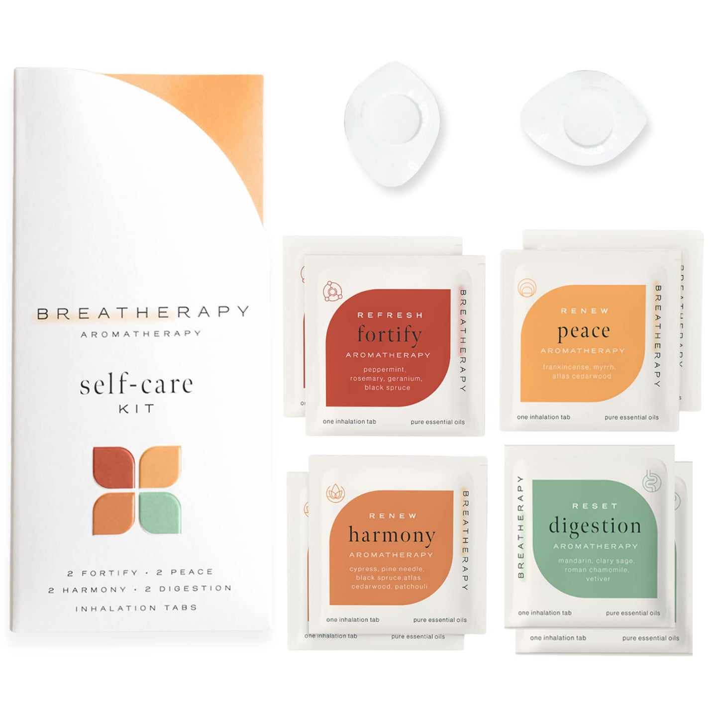 Breatherapy Self-Care Kit | Pure Essential Oil Inhalation Tabs (8-Pack)