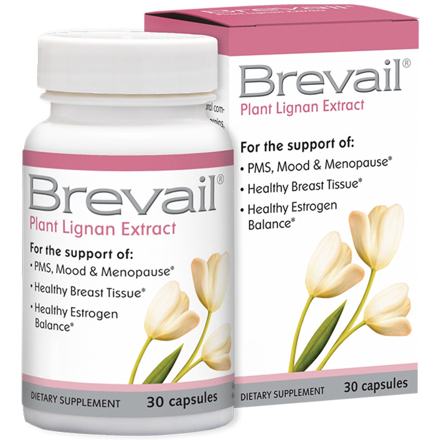 Brevail Plant Lignan Extract Capsules | Proactive Breast Health | 50 mg SDG Lignans from Flax Hulls | Estrogen Balance & PMS Mood Support | 30 Count