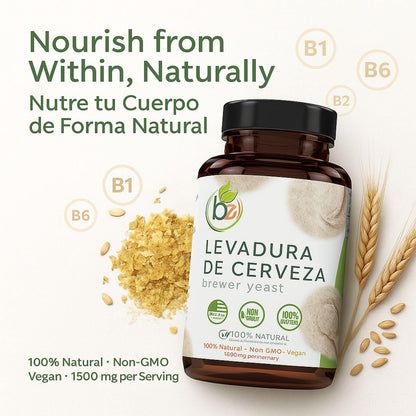 Brewer's Yeast Capsules 1500 mg - 90 Veggie Caps | Natural, Made in USA