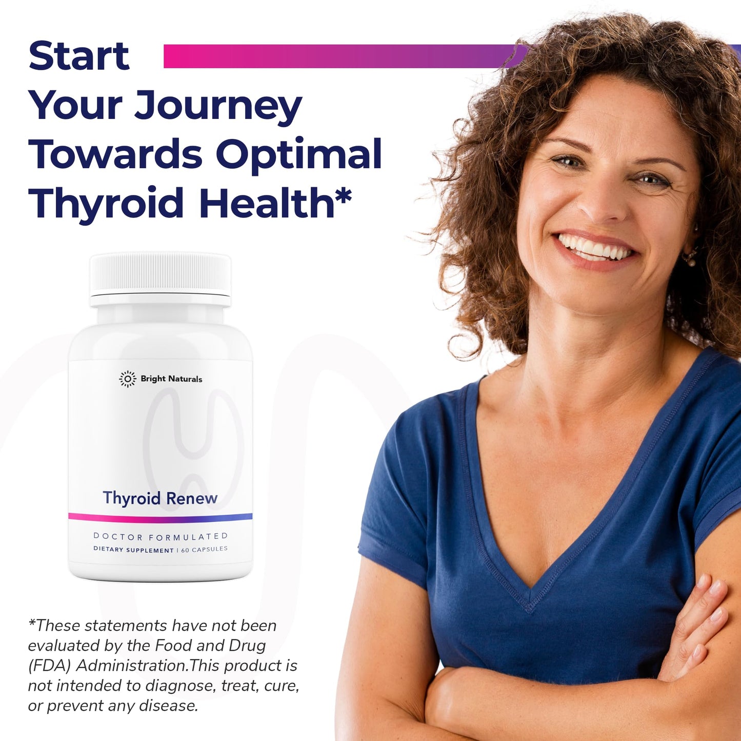 Bright Naturals Thyroid Renew – Women’s Thyroid Support with Zinc, Selenium, Copper, Ashwagandha & L-Tyrosine (60 Capsules)