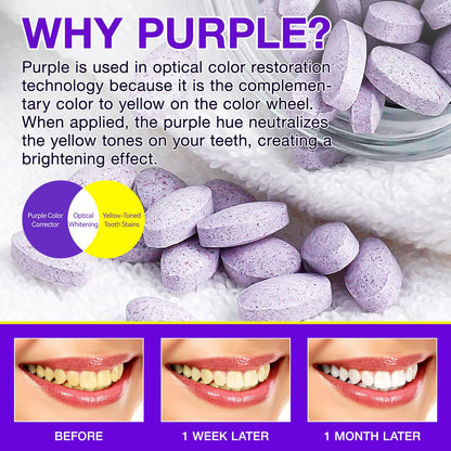 Purple Toothpaste Tablets for Teeth Whitening – Enamel-Safe, Peroxide-Free