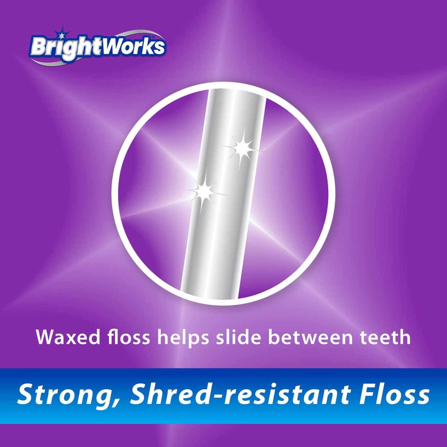 BrightWorks Waxed Dental Floss – 100 Yards (Pack of 4)